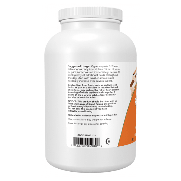 NOW Suplementos Now Foods, Cascaras de Psyllium Enteras (12 oz 340gr)