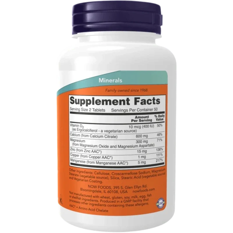 NOW Suplementos Now Foods, Citrato de Calcio 600 mg (100 tabletas)