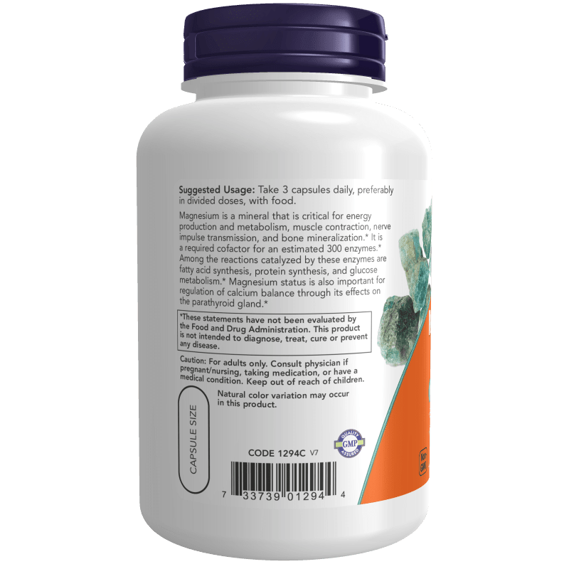 NOW SUPLEMENTOS Now Foods, Citrato de Magnesio 400 mg (120 cápsulas)