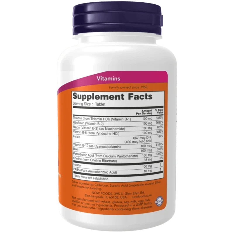 NOW Suplementos Now Foods, Complejo B-100 de Liberación Sostenida (100 tabletas)