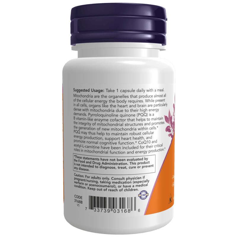 NOW SUPLEMENTOS Now Foods, Energía PQQ (30 cápsulas)