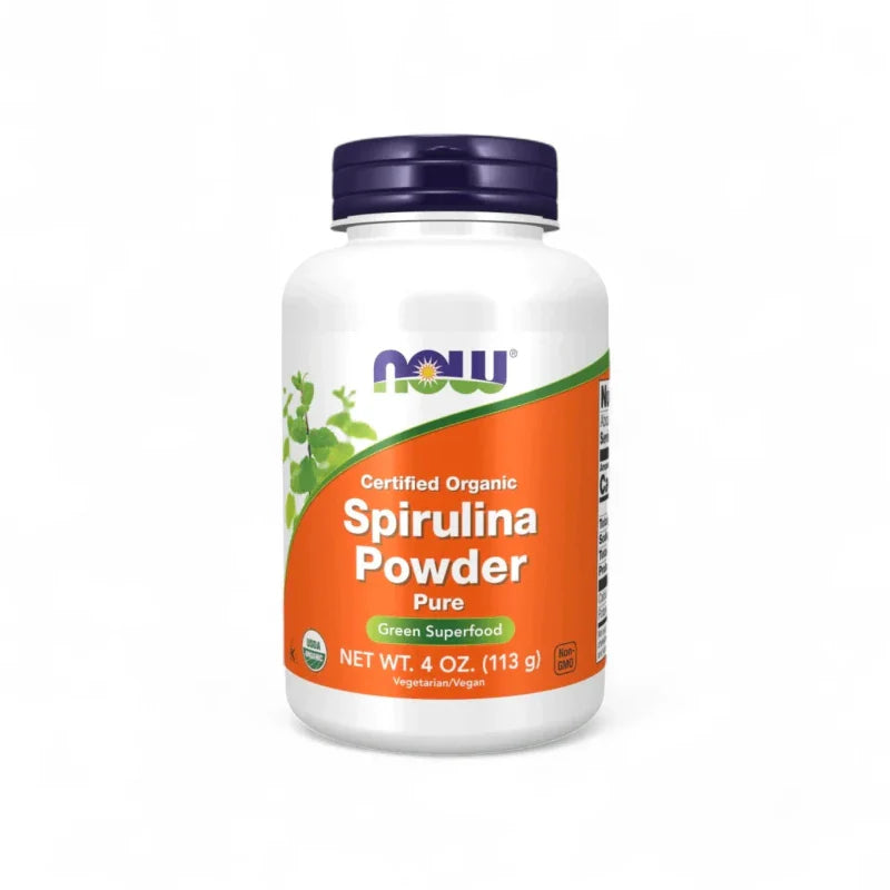 NOW Suplementos Now Foods, Espirulina Orgánica en Polvo 113 g (34 porciones)