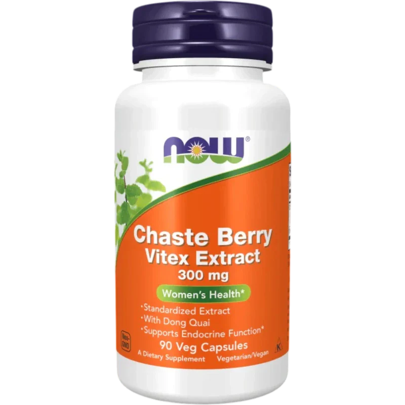 NOW Herbal Now Foods, Extracto de Chaste Berry Vitex 300 mg (90 cápsulas)