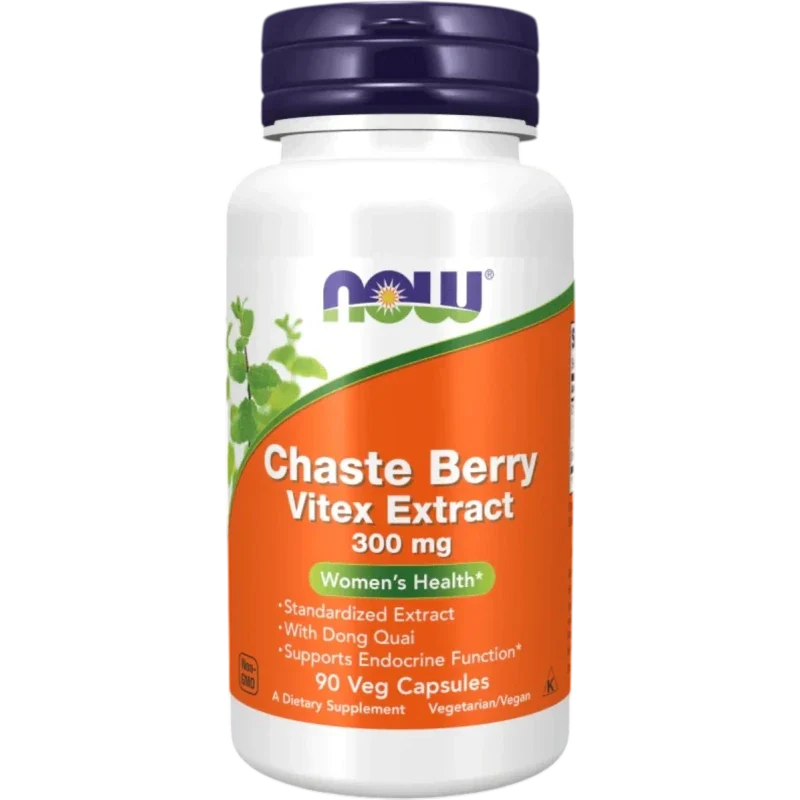 NOW Herbal Now Foods, Extracto de Chaste Berry Vitex 300 mg (90 cápsulas)