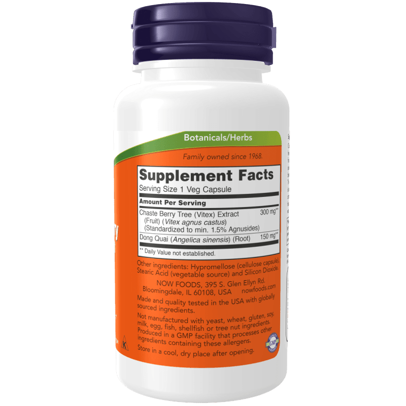 NOW SUPLEMENTOS Now Foods, Extracto de Chaste Berry Vitex 300 mg (90 cápsulas)