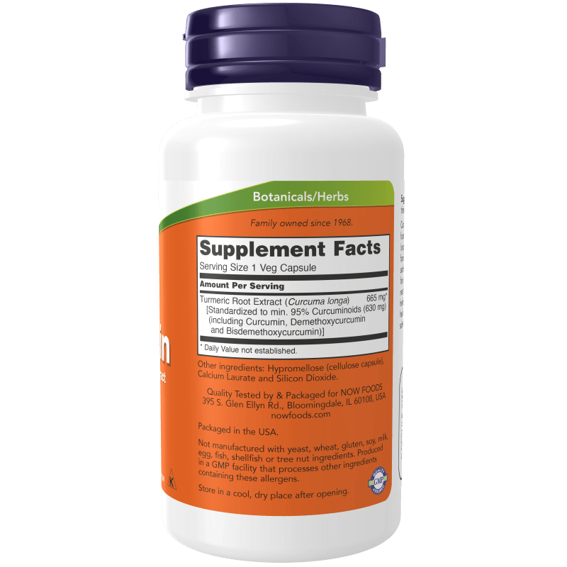 NOW SUPLEMENTOS Now Foods, Extracto de Curcumina 95% 665 mg (60 cápsulas)