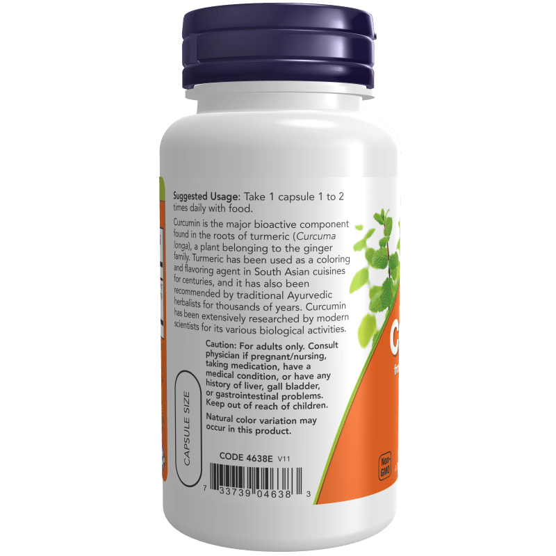 NOW SUPLEMENTOS Now Foods, Extracto de Curcumina 95% 665 mg (60 cápsulas)