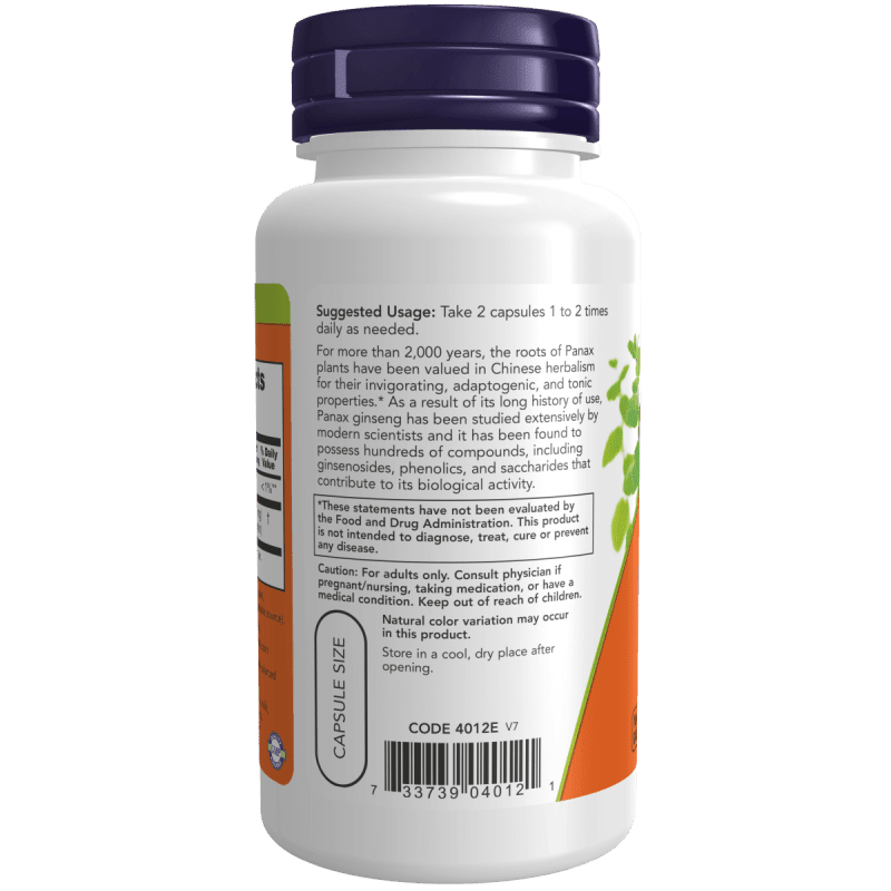 NOW SUPLEMENTOS Now Foods, Extracto de Panax Ginseng 1,000 mg (100 cápsulas)