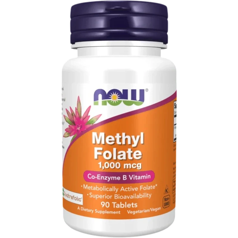 NOW Vitamina Now Foods, Folato de Metilo 1,000 mcg (90 tabletas)