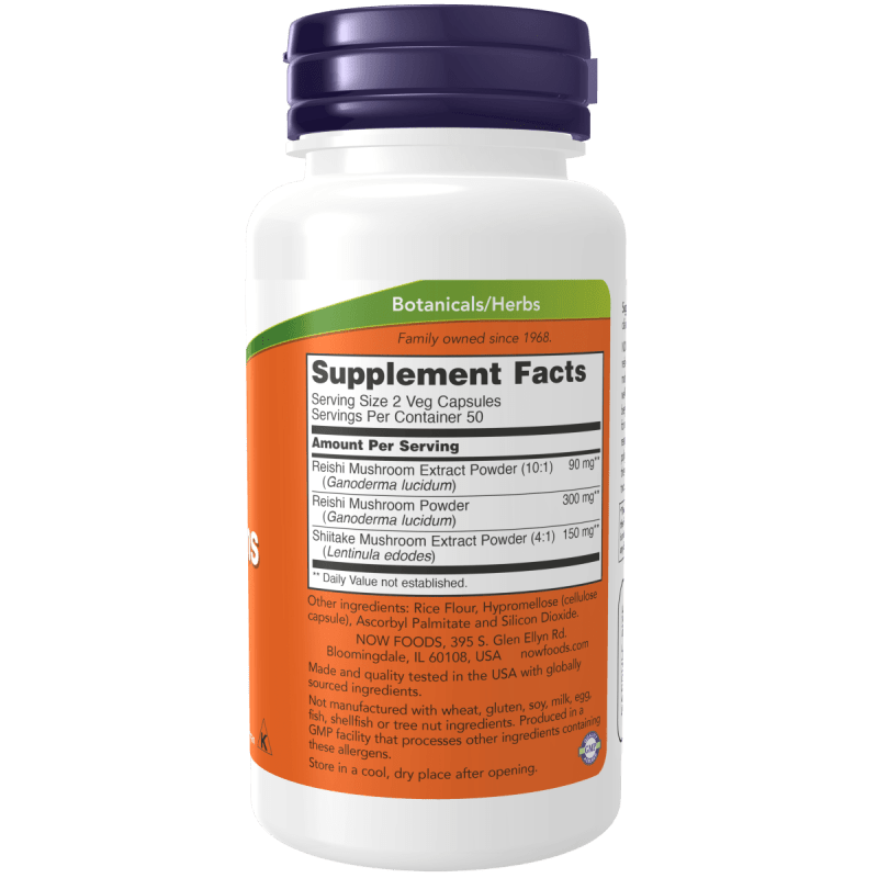NOW SUPLEMENTOS Now Foods, Hongo Reishi 270 mg (100 cápsulas)