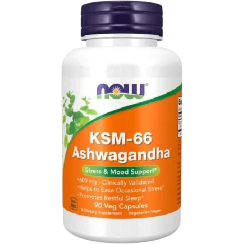NOW Herbal Now Foods, KSM-66 Ashwagandha® 600 mg (90 cápsulas)