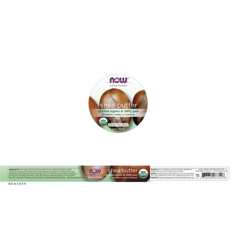 NOW Cuidado Personal Now Foods, Manteca de Karité Orgánica y Pura (3 fl oz/85 g)