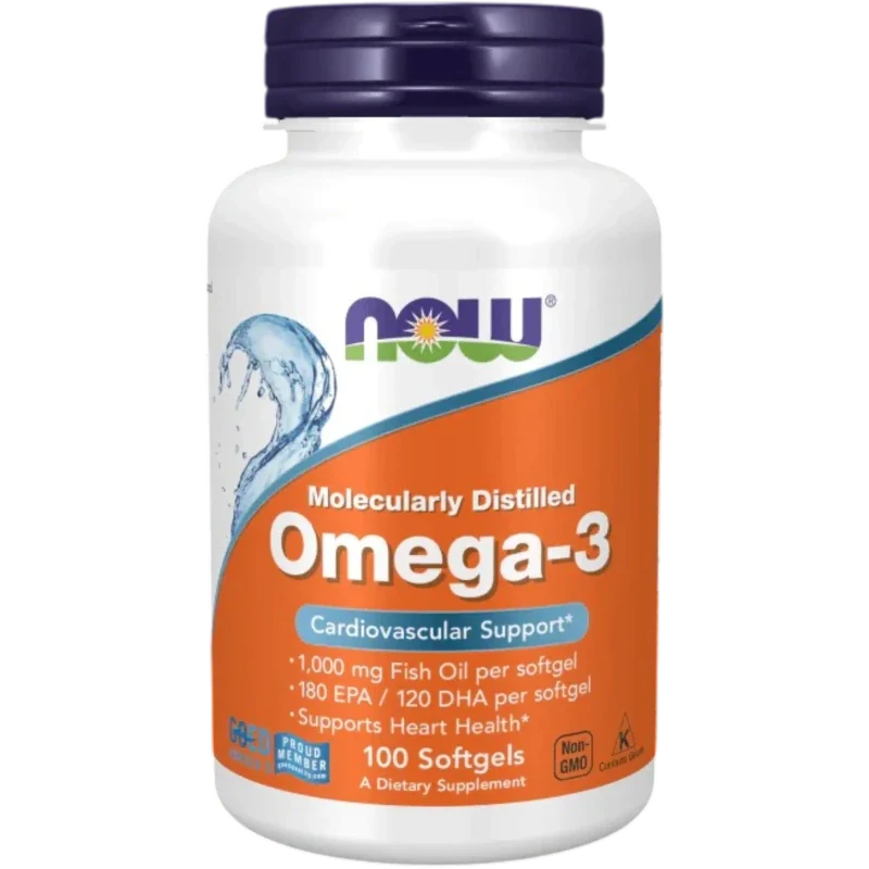 NOW Omega Now Foods, Omega-3 Soporte Cardiovascular 1,000 mg (100 softgels)