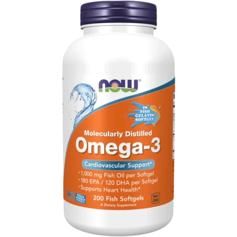 NOW Omega Now Foods, Omega-3 Soporte Cardiovascular 1,000 mg (200 softgels)