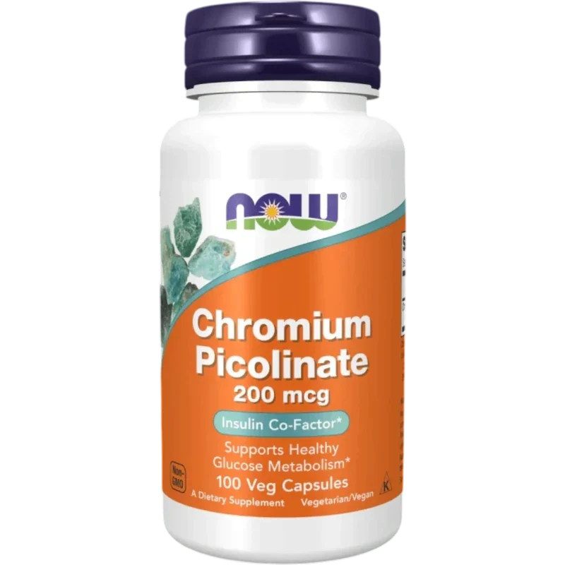 NOW Vitamina Now Foods, Picolinato de Cromo 200 mcg (100 cápsulas)