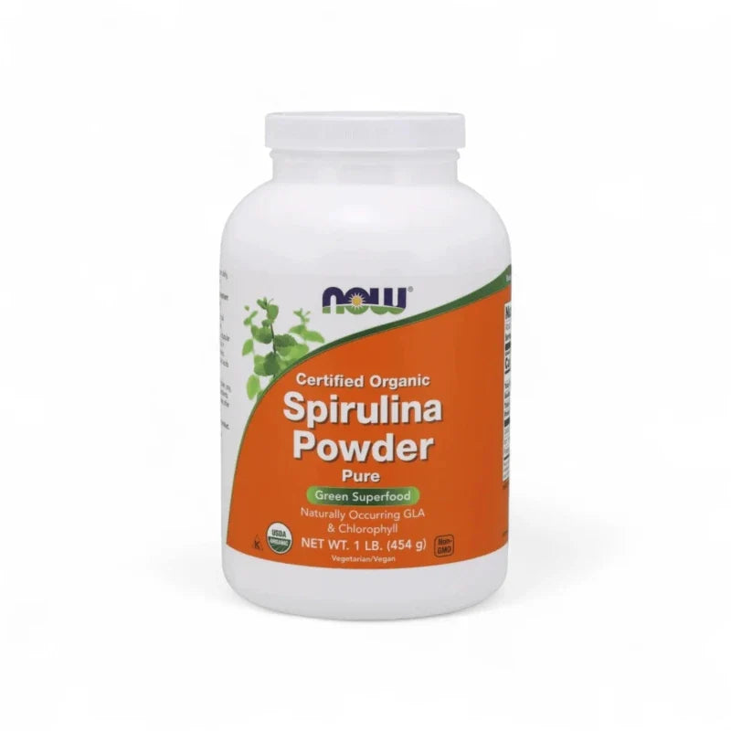 NOW Suplementos Now Foods, Polvo de Espirulina Orgánica 450 g (138 porciones)