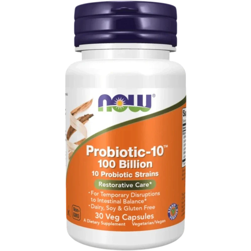 NOW Probiótico Now Foods, Probiótico-10™ 100 Billones (30 cápsulas)