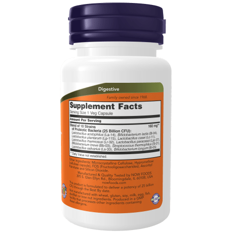 NOW SUPLEMENTOS Now Foods, Probiótico-10™ 25 Billones (50 cápsulas)