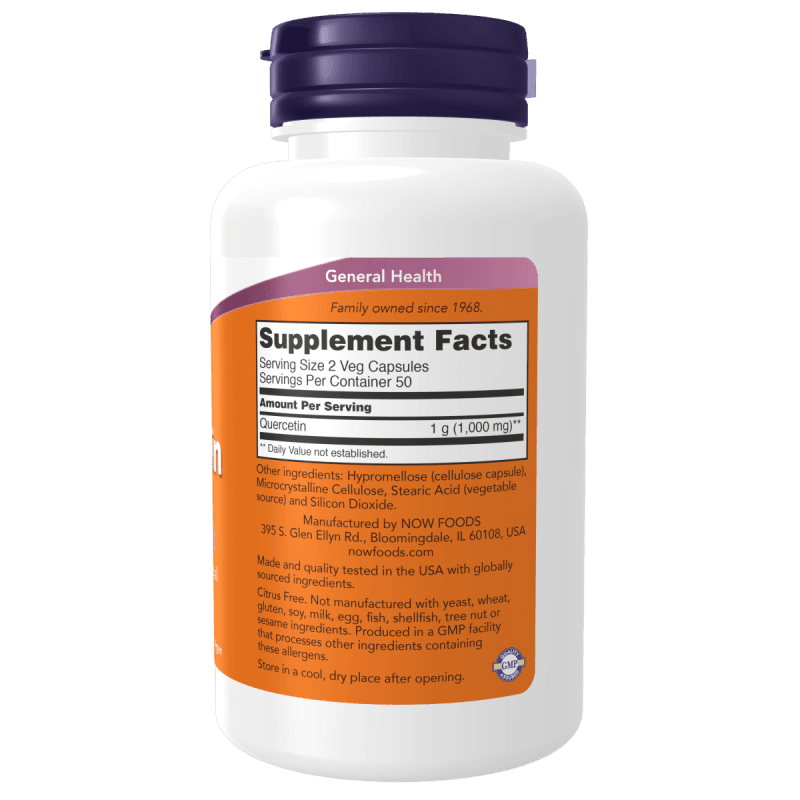 NOW SUPLEMENTO Now Foods, Quercetina 500 mg (100 cápsulas)