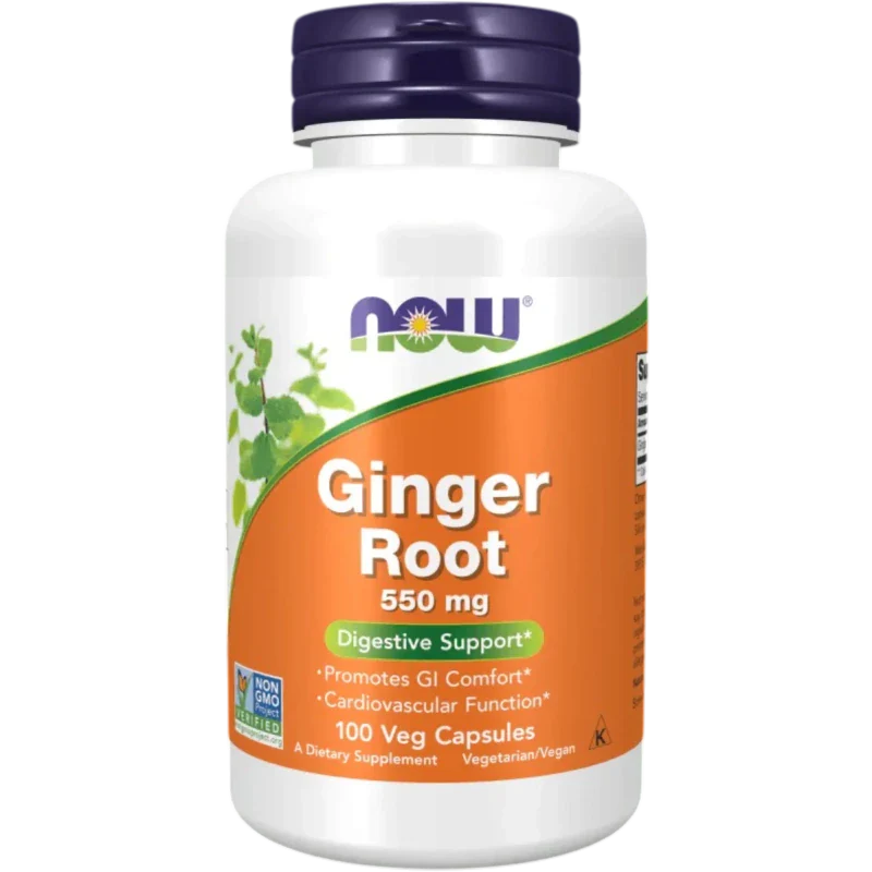 NOW Herbal Now Foods, Raíz de Jengibre 550 mg (100 cápsulas)
