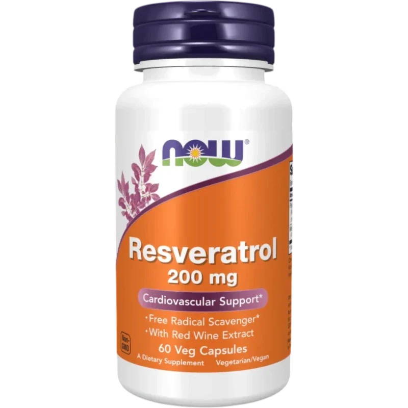 NOW Vitamina Now Foods, Resveratrol 200 mg (60 cápsulas)