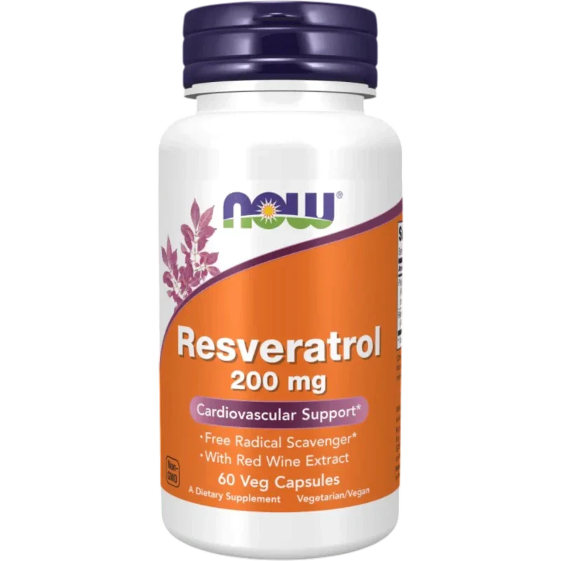 NOW Vitamina Now Foods, Resveratrol 200 mg (60 cápsulas)