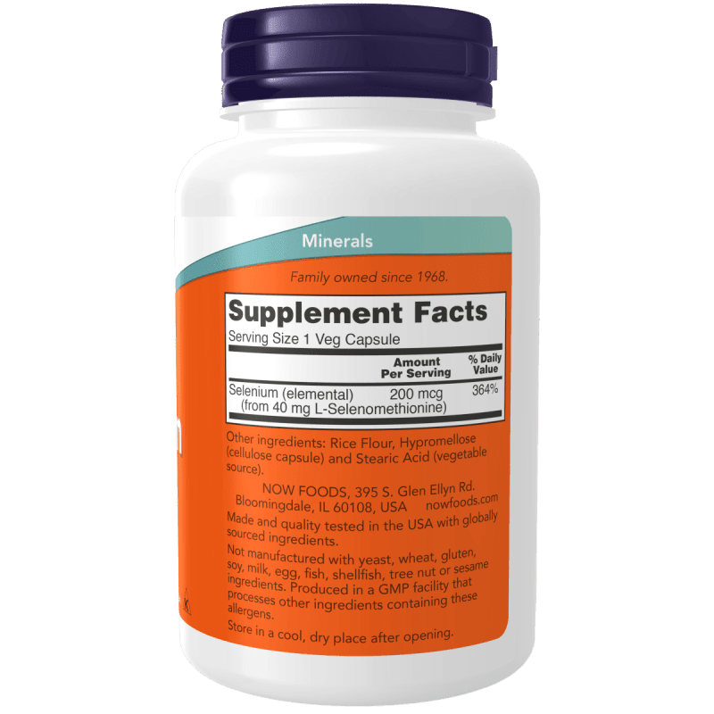 NOW SUPLEMENTOS Now Foods, Selenio 200 mcg (180 cápsulas)