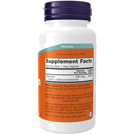 NOW SUPLEMENTOS Now Foods, Selenio 200 mcg (90 cápsulas)