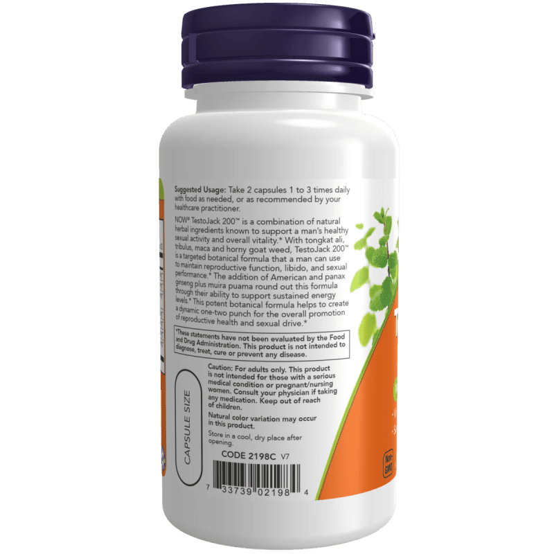 NOW SUPLEMENTOS Now Foods, TestoJack 200 (60 cápsulas)