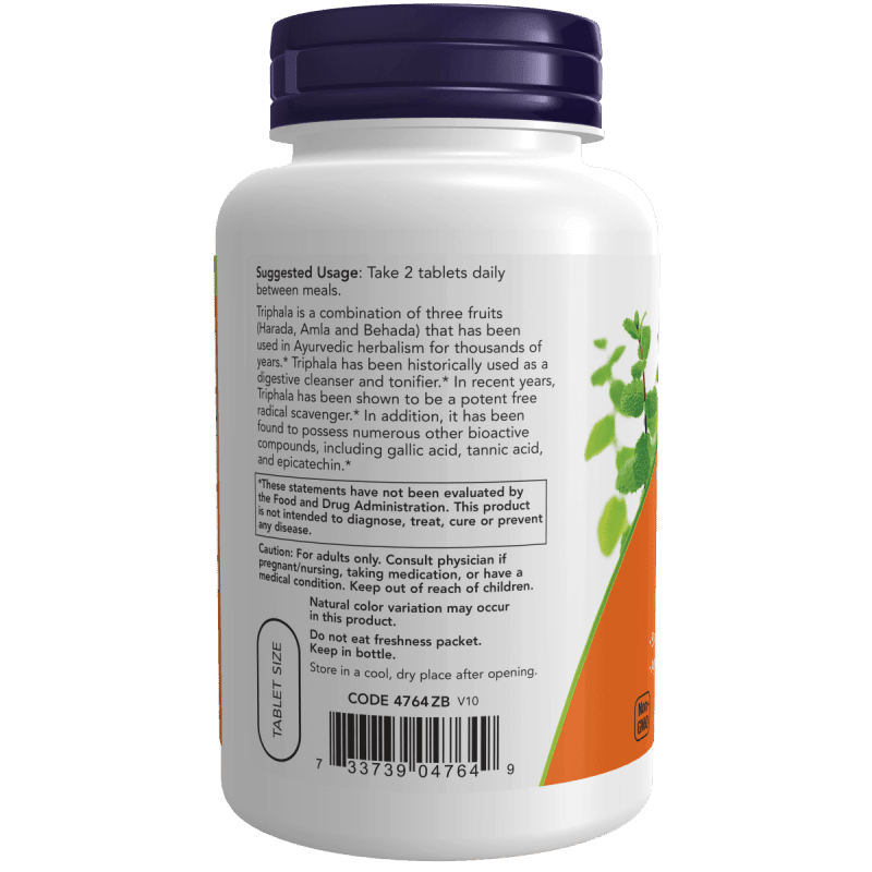 NOW SUPLEMENTOS Now Foods, Triphala 500 mg (120 tabletas)