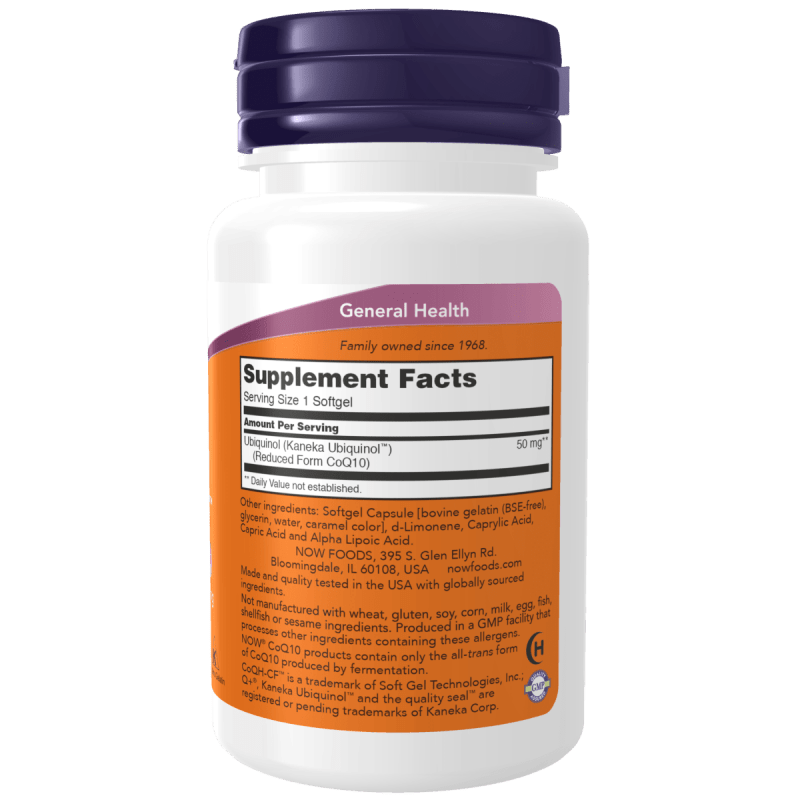 NOW Vitaminas y complementos Now Foods, Ubiquinol CoQH-CF™ (60 softgels)