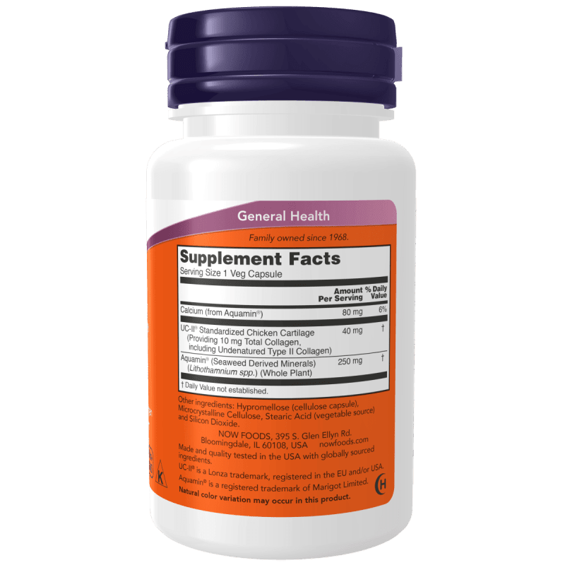 NOW SUPLEMENTOS Now Foods, UC-II® Colageno Tipo II 40 mg (60 cápsulas)