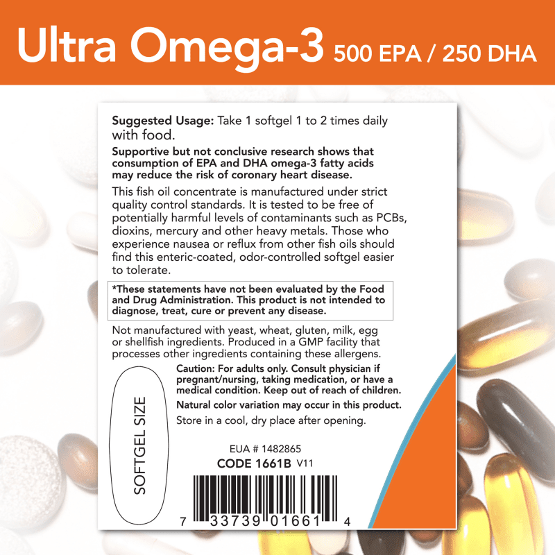 NOW SUPLEMENTOS Now Foods, Ultra Omega-3 500 EPA/250 DHA (90 softgels)