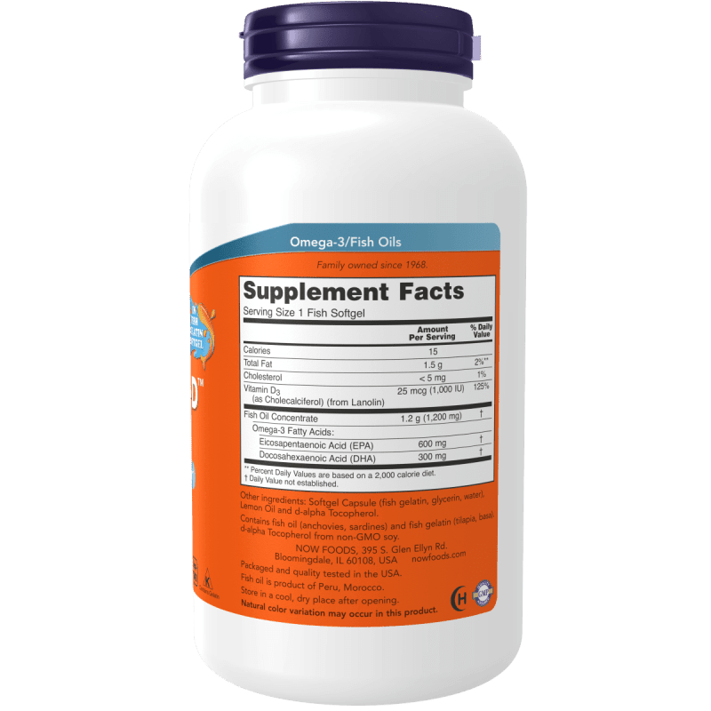 NOW SUPLEMENTOS Now Foods, Ultra Omega 3-D™ Omega-3 y Vitamina D-3 1,000 UI (180 softgels)