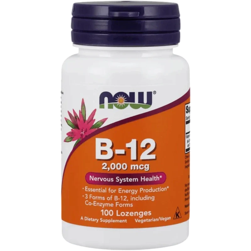 NOW Suplementos Now Foods, Vitamina B-12 Sistema Nervioso 2,000 mcg (100 pastillass)