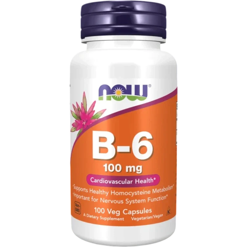 NOW Suplementos Now Foods, Vitamina B-6 100 mg (100 cápsulas)
