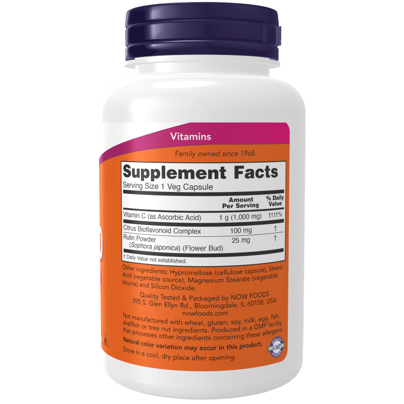 NOW SUPLEMENTOS Now Foods, Vitamina C-1000 con Bioflavonoides (100 cápsulas)