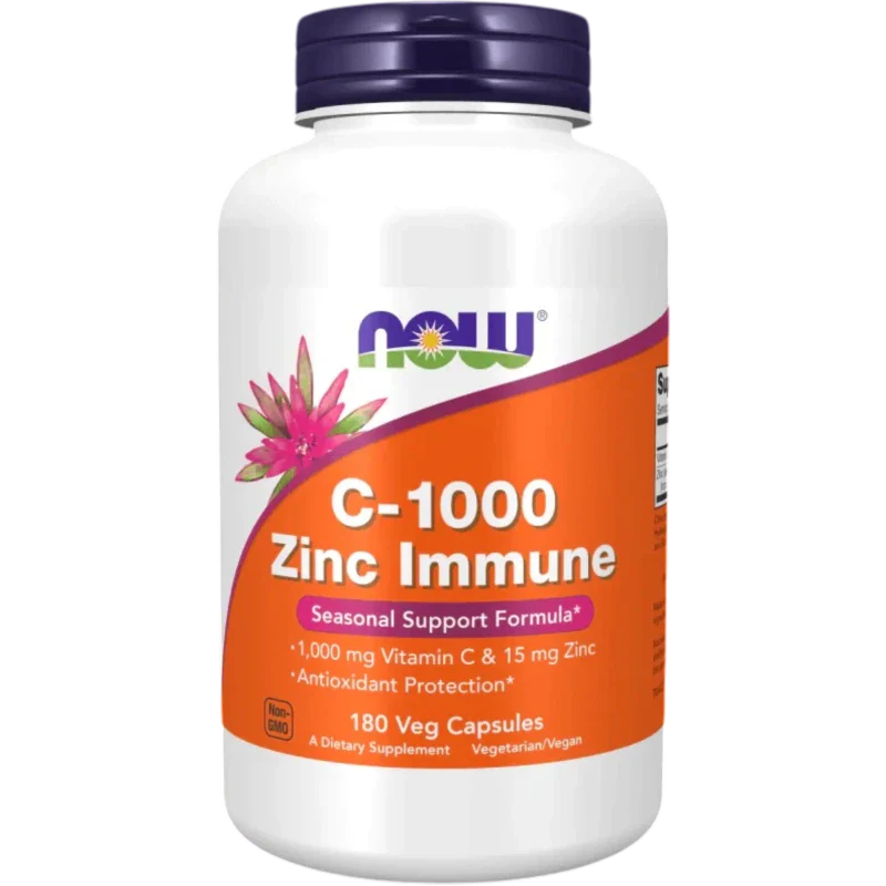NOW Vitamina Now Foods, Vitamina C-1000 y Zinc (180 cápsulas)