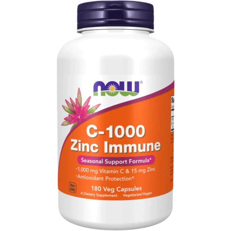 NOW Vitamina Now Foods, Vitamina C-1000 y Zinc (180 cápsulas)