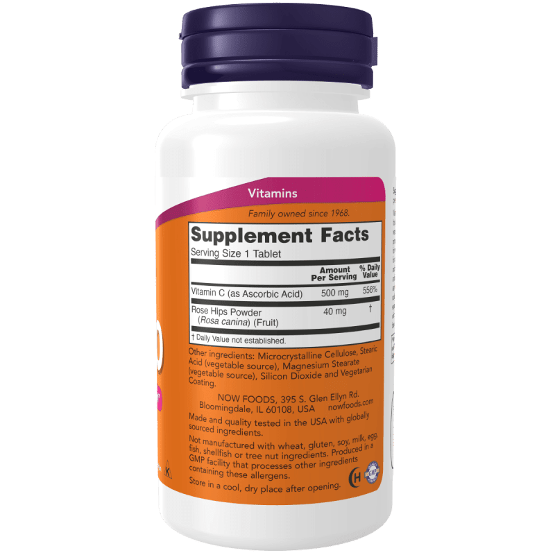 NOW SUPLEMENTOS Now Foods, Vitamina C-500 (100 tabletas)