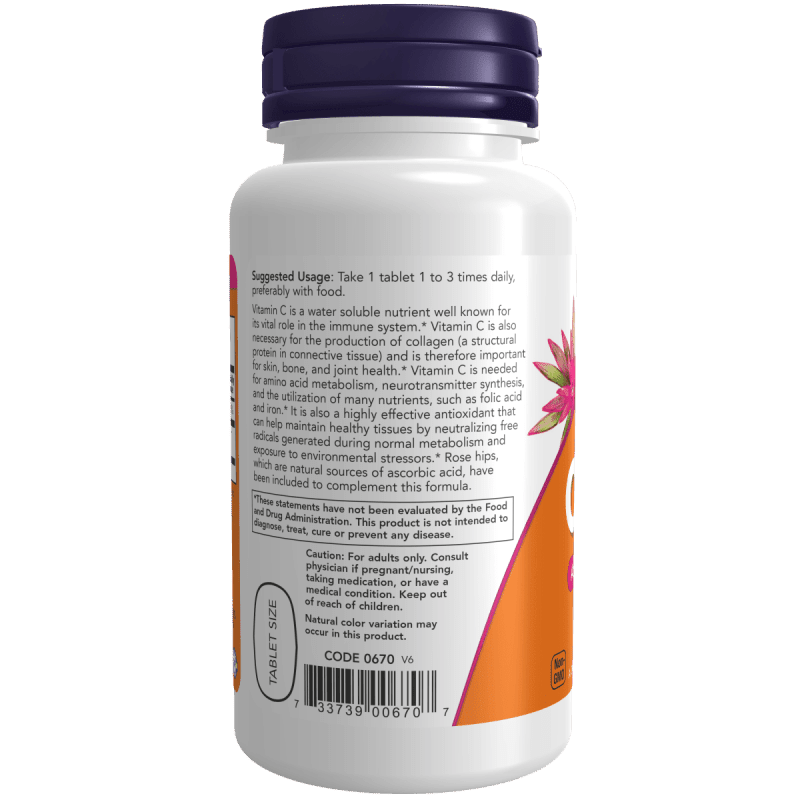 NOW SUPLEMENTOS Now Foods, Vitamina C-500 (100 tabletas)