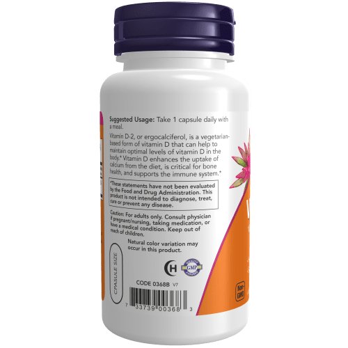 NOW SUPLEMENTOS Now Foods, Vitamina D-3 1,000 UI (120 cápsulas)
