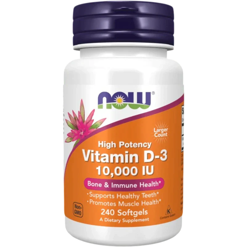 NOW Vitamina Now Foods, Vitamina D-3 10,000 UI (240 softgels)