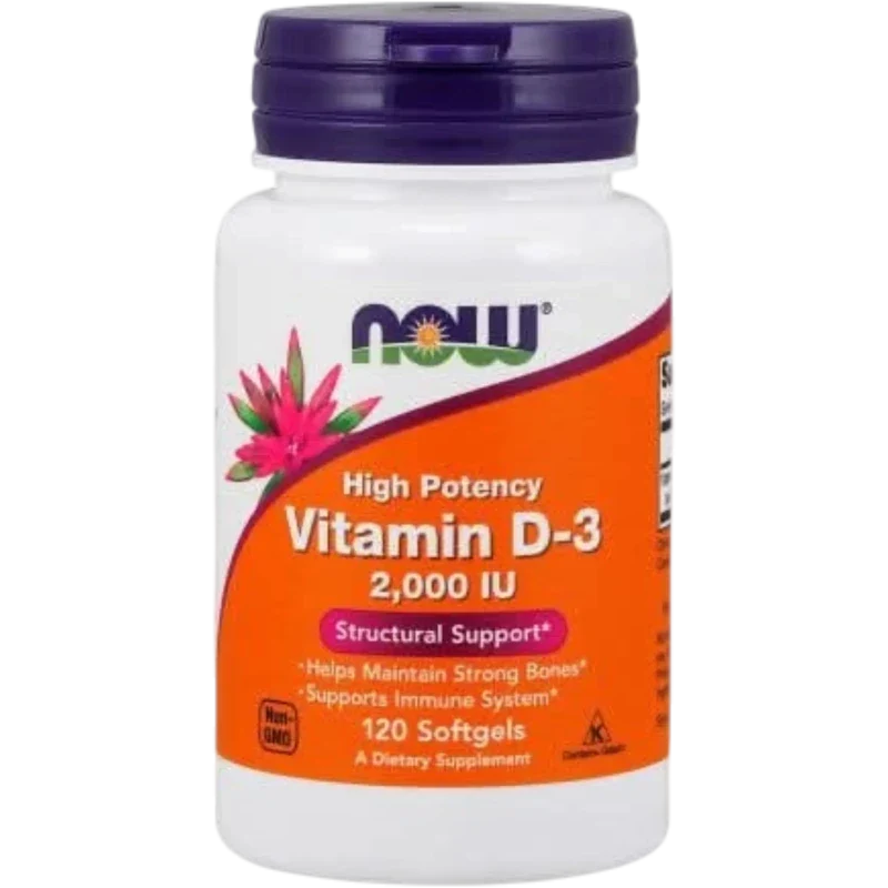 NOW Vitamina Now Foods, Vitamina D-3 2,000 UI (120 softgels)