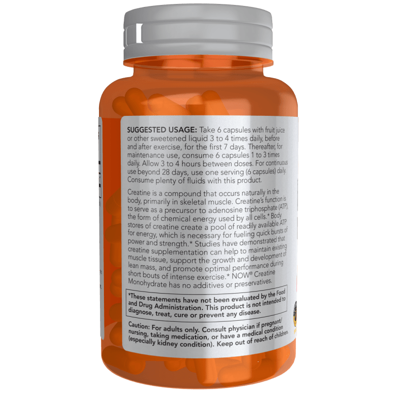 NOW SPORTS Now Foods, Monohidrato de Creatina 750 mg (120 cápsulas)
