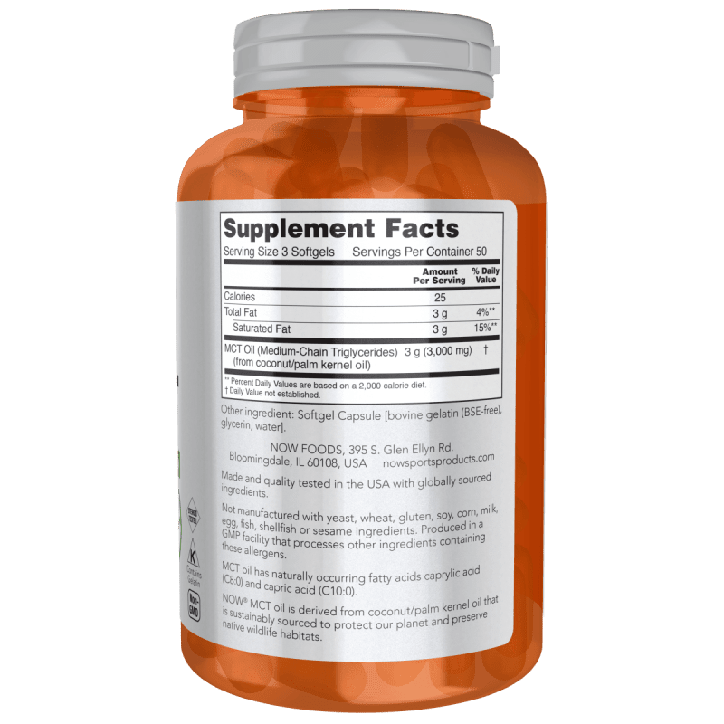 NOW Suplementos , Deportes Now Foods, MCT Oil 1000 mg (150 softgels)