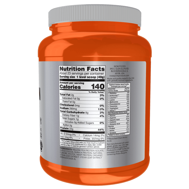 NOW Suplementos , Deportes Now Foods, Proteina Vegetal Sabor Chocolate Moca en Polvo (2 lb 907 g)