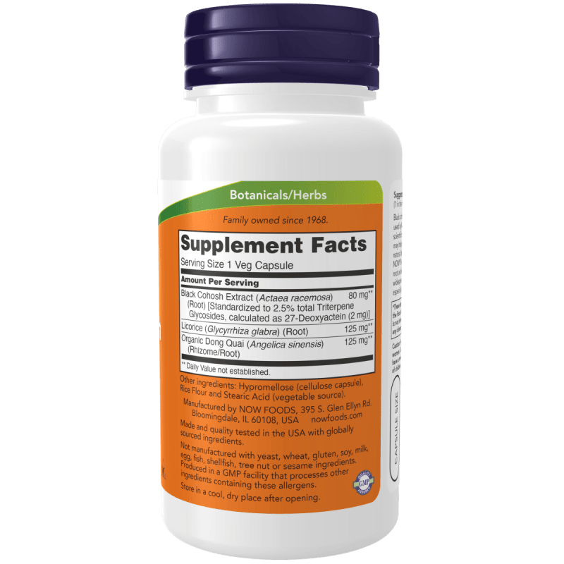 NOW Suplementos , Mujeres Now Foods, Raiz de Cohosh Negro 80 mg (90 veg caps)