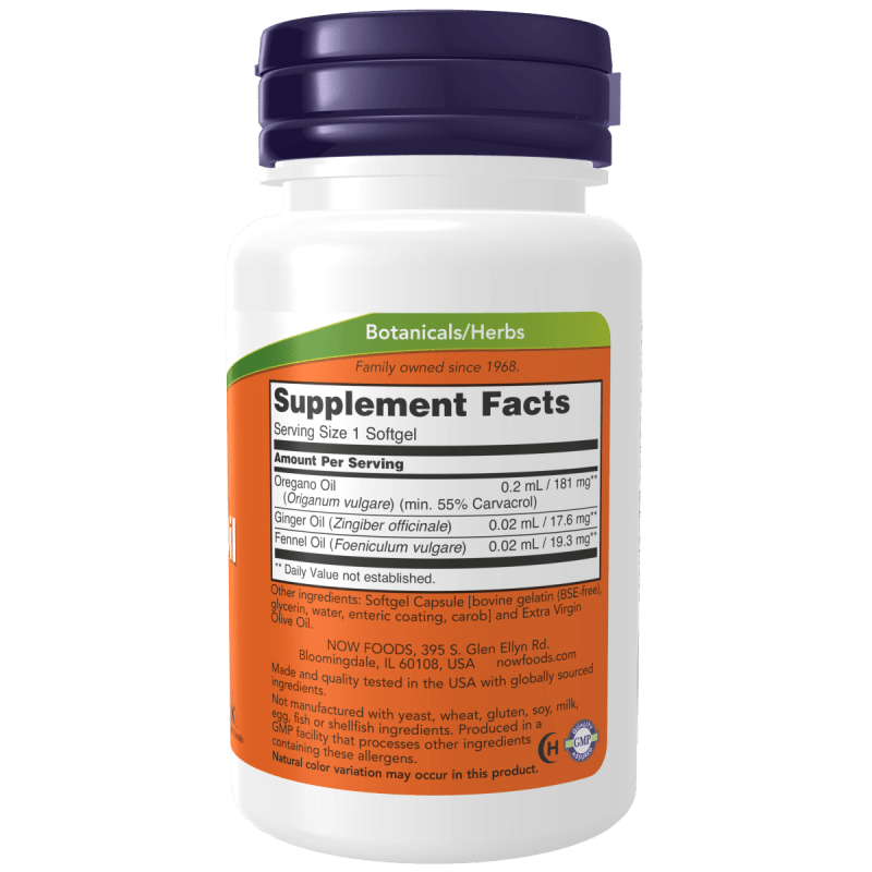 NOW SUPLEMENTOS Now Foods, Aceite de Orégano 181 mg (90 sofgtels)