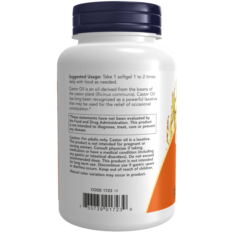 NOW SUPLEMENTOS Now Foods, Aceite de Ricino 650 mg (120 softgels)